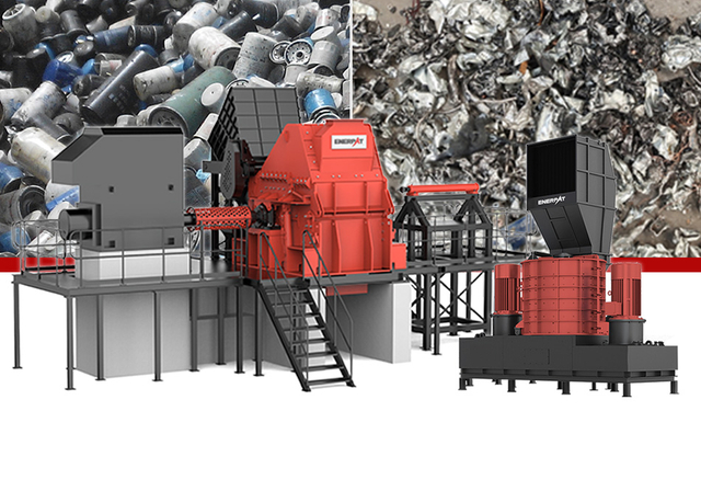 ENERPAT Hammer Mill Scrap Metal Shredder for Car Body, Household Appliances
