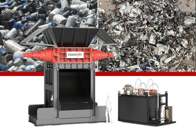 ENERPAT MSB-H2200 Dual Shaft Steel Shredder Machine for Sale