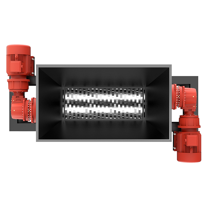 Industrial double shaft shredder mechanism